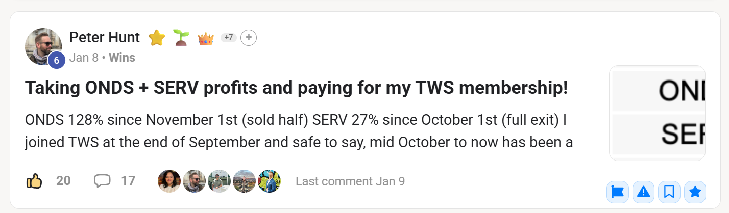 Member-submitted Wealth Society community screenshot 4