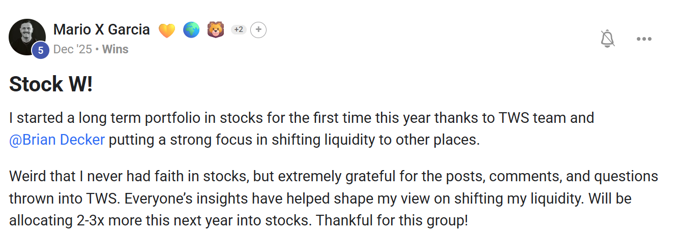 Member-submitted Wealth Society community screenshot 3