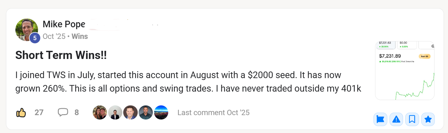 Member-submitted Wealth Society community screenshot 1